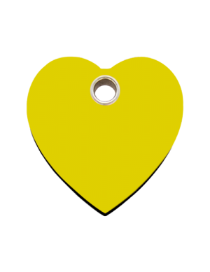 Yellow Heart Plastic Pet Tag