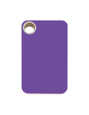 Purple Rectangle Plastic Pet Tag