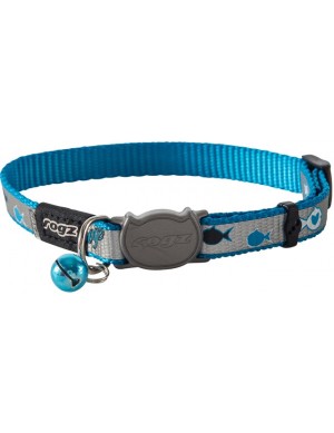 Rogz Reflecto Cat Collar 11mm - Blue Fish