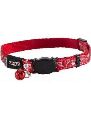Rogz Silky Cat Collar 11mm - Red Filigree
