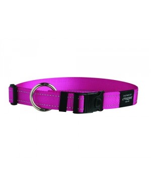 Rogz Utility Reflective Stitching Dog Collar - Pink