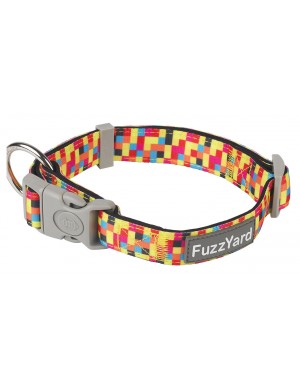 FuzzYard 1983 Multi Colour Check Dog Collar MEDIUM ONLY