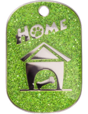 Green Sparkle Home Tag Small