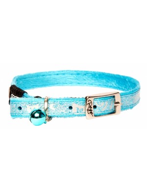 Rogz Sparkle Cat Pin Buckle Collar 11mm - Turquoise