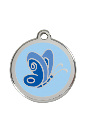 Light Blue Butterfly Pet Tag