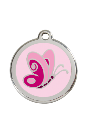 Pink Butterfly Pet Tag