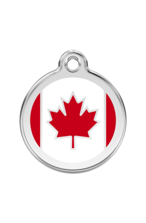 Red Canadian Flag Pet Tag