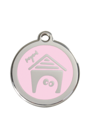 Pink Dog House Pet Tag