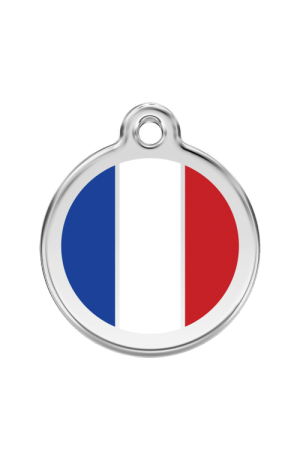 White French Flag Pet Tag
