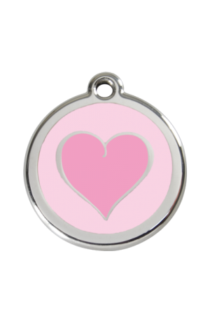 Pink Coloured Heart Pet Tag