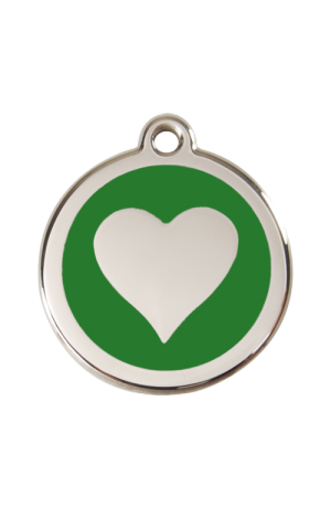 Green Heart Pet Tag