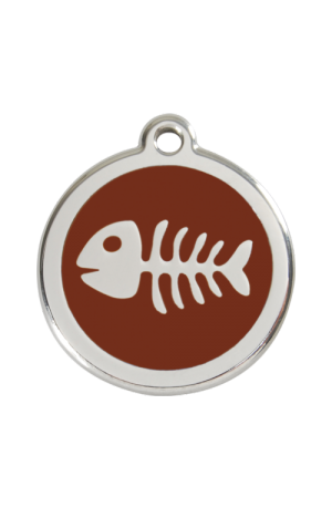 Brown Fish Skeleton Pet Tag