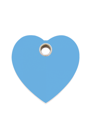 Light Blue Heart Plastic Pet Tag