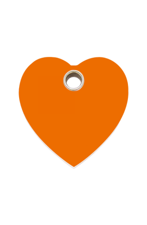 Orange Heart Plastic Pet Tag
