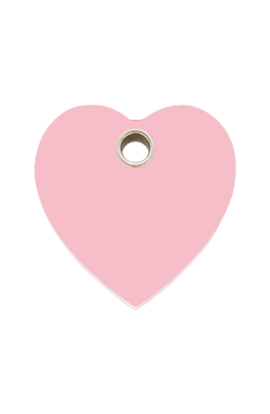 Pink Heart Plastic Pet Tag