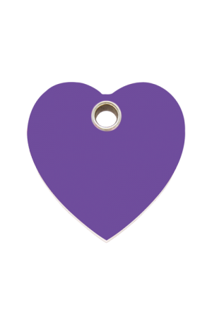Purple Heart Plastic Pet Tag