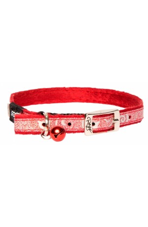 Rogz Sparkle Cat Pin Buckle Collar 11mm - Red