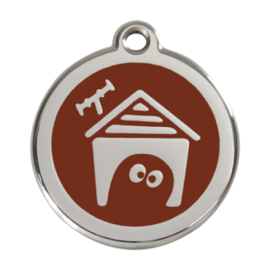 Brown Dog House Pet Tag