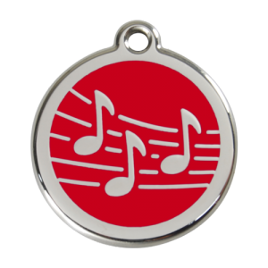 Red Music Pet Tag
