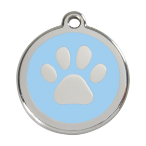 Light Blue Pawprint Pet Tag