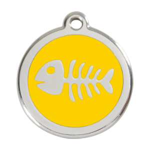 Yellow Fish Skeleton Pet Tag