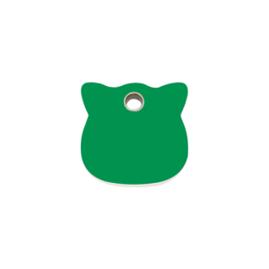Green Cat Head Pet Tag
