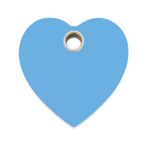 Light Blue Heart Plastic Pet Tag