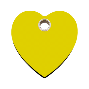 Yellow Heart Plastic Pet Tag