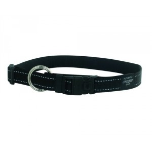 Rogz Utility Reflective Stitching Dog Collar - Black