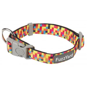 FuzzYard 1983 Multi Colour Check Dog Collar MEDIUM ONLY